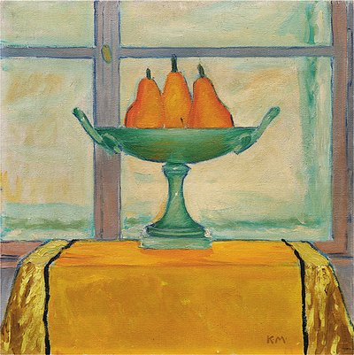 Fruit Bowl with Three Red-Yellow Pears by Koloman Moser